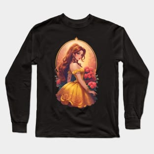 Belle Beauty and Roses Long Sleeve T-Shirt